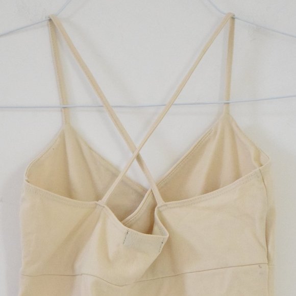 Beige Surplice Splice Faux Wrap Cami Tank Top | Size S - Picture 4 of 5